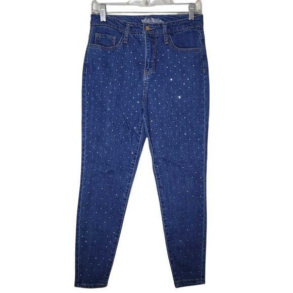 Wild Fable Rhinestone embellished all over high rise skinny jeans size 4s - Picture 1 of 9